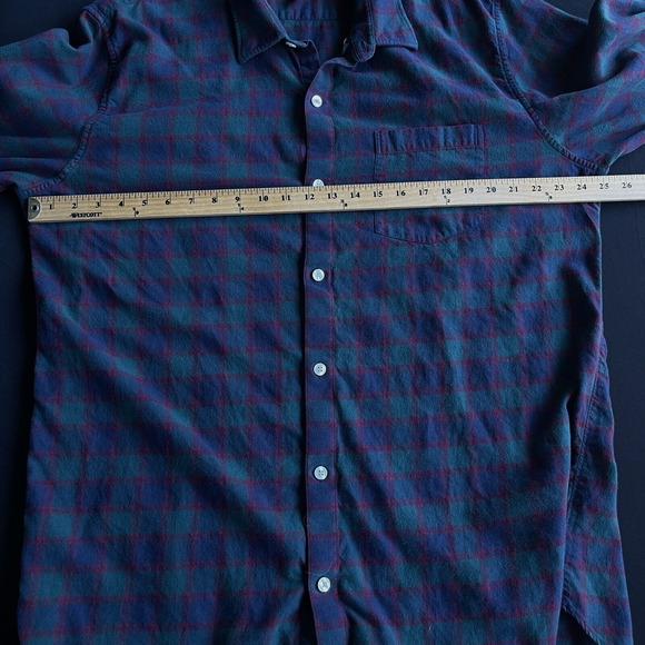 Bonobos Mens Button Up Shirt 2XL Long Plaid Green Blue Standard Fit Long Sleeve - Picture 5 of 8